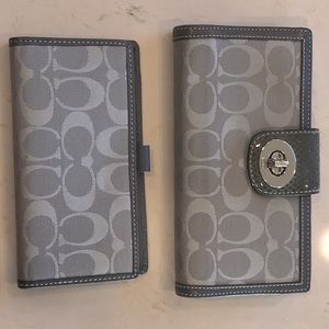 Coach Logo wallet with checkbook insert.
